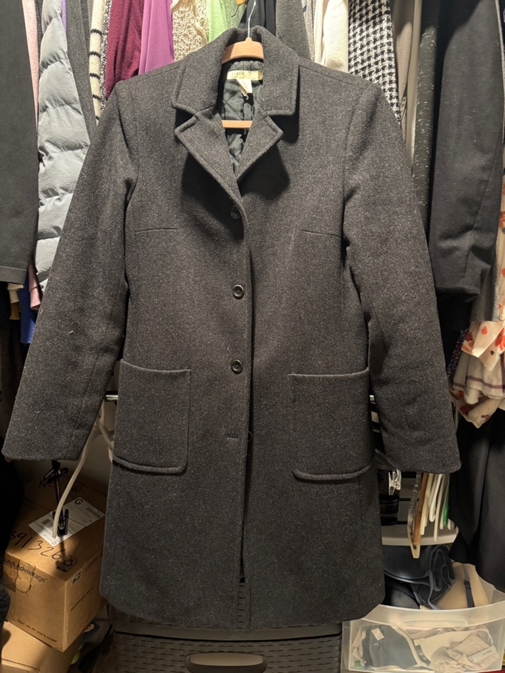 J. Crew Charcoal Wool Blend Pea Coat